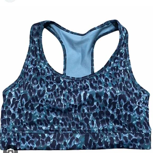 Women's Blue Leopard Print Sports Bra and Legging set - Picture 2 of 10